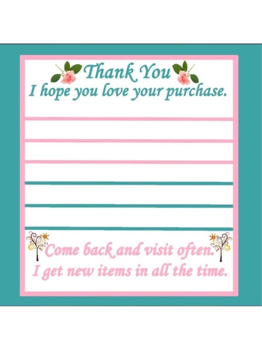 25 3x3 Thank You / Appreciation Card ADD ON DEAL PRICE IS FIRM - Picture 3 of 4